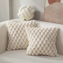Axyaa Soft Plush Pineapple Grid Turtle Cushion Cover Cream White Sofa Pillow Cover