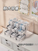 Axyaa Contact Lens Storage Box: Multi-Grid Daily Disposable CabinetTransparent Eye Rack - Large Capacity