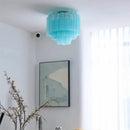 Axyaa Blue White Glass Tube Chandelier Ceiling Lamp for Home Lighting