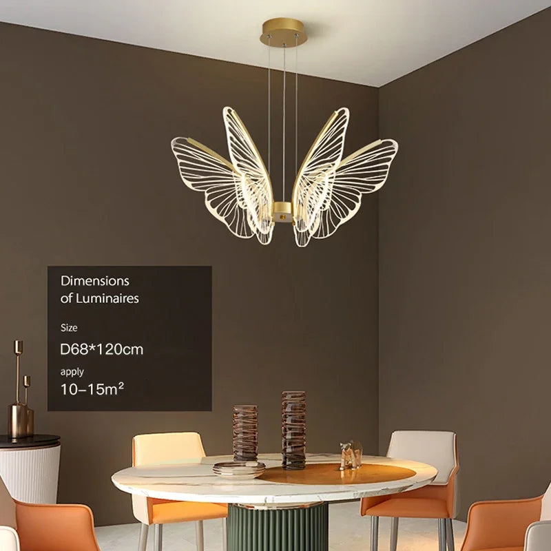 Modern LED Butterfly Chandelier by Axyaa - Elegant Lighting Fixture for Home Decor