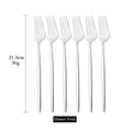 Axyaa Mirror Stainless Steel Dinner Fork Set - 6Pcs Flatware Gold Silverware