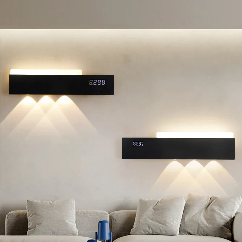 Axyaa Smart Indoor Wall Light with Digital Time Display for Home Decor