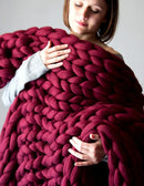 Axyaa Chenille Chunky Knit Blanket - Cozy, Warm & Thick Handmade Throw