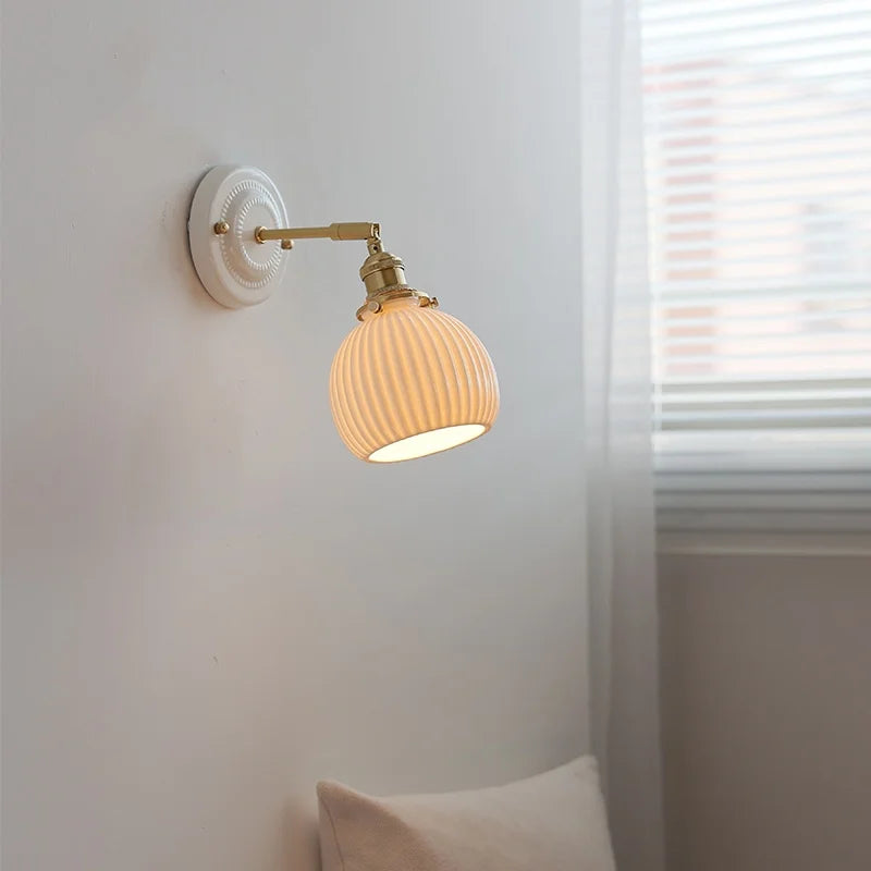Axyaa Ceramic Pumpkin LED Wall Light - Nordic Minimalism Wandlamp