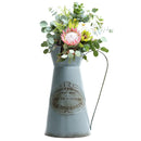 Axyaa Metal Flower Vase Galvanized Finish Rustic Flower Jug for Indoor and Outdoor Decor