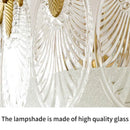 Axyaa Retro Leaf Glass Ceiling Chandelier - Luxurious Full Copper Light for Bedroom, Living Room, Dining Room