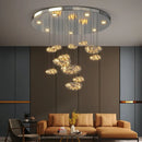 Axyaa Nordic Rrian Droplet Glass Chandelier for Luxury Living Room, Staircase, Dining, and Home Decoration