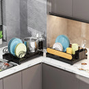Axyaa Kitchen Countertop Storage Rack: Dish, Cutlery, Draining Tray, Knife, Fork, Cup Holder