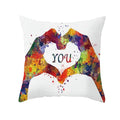 Axyaa Romantic Couple Pillowcases | Soft Cartoon Pattern Sofa Pillow Covers