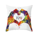 Axyaa Romantic Couple Pillowcases | Soft Cartoon Pattern Sofa Pillow Covers