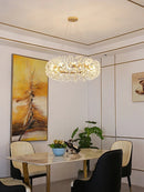 Axyaa Crystal Dandelion Chandelier: Luxury Living Room Bedroom Decor & Restaurant Light