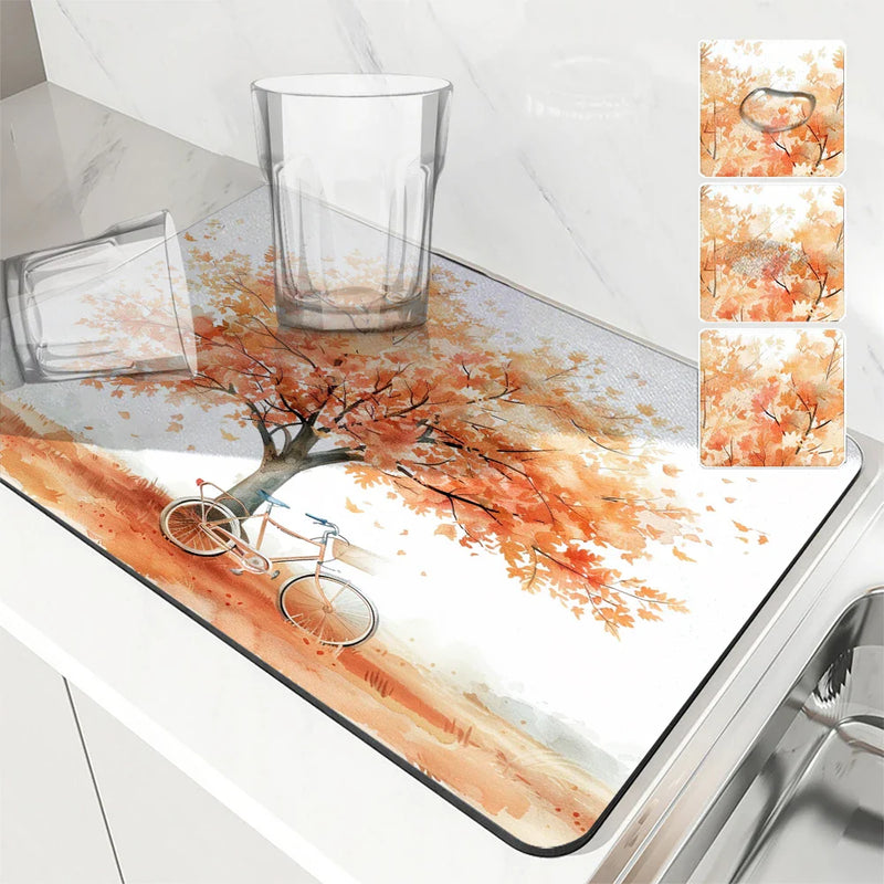 Axyaa Autumn Maple Watercolor Drying Mat