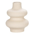 Axyaa Beige Ceramic Vase: Home Decor Flower Arrangement for Garden, Living Room, Office