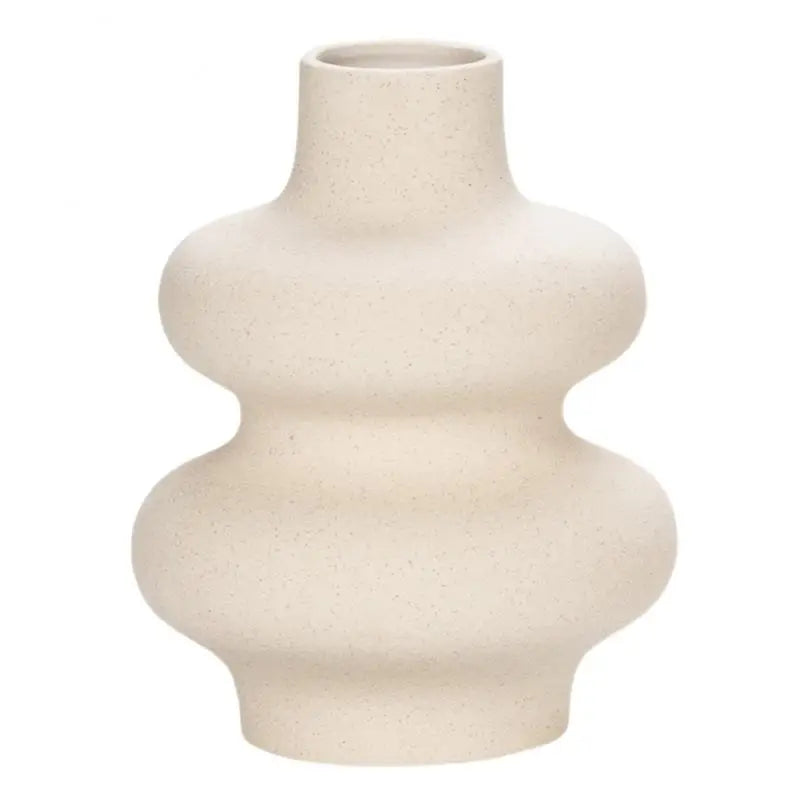 Axyaa Beige Ceramic Vase: Home Decor Flower Arrangement for Garden, Living Room, Office