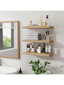 Axyaa Rustic Wood Floating Wall Shelf for Stylish Home Decor and Storage