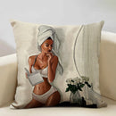 Axyaa Fashion Girl Cushion Cover: Living Room Sofa Pillow Case 45x45cm