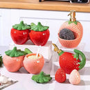 Axyaa Ceramic Strawberry Oil Pot Seasoning Jar Sugar Chili Soy Sauce Bottle
