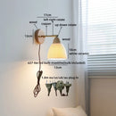 Axyaa Nordic LED Wall Light Copper Arm White Glass Bedside Lamp Balcony Living Room