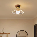 Axyaa Modern Wood Glass LED Ceiling Light for Kitchen Living Room Decor
