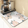 Axyaa Flowers Pattern Kitchen Absorbent Drying Mat: Stylish Table Decor & Accessory