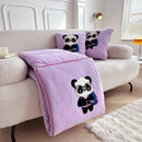 Axyaa Panda Flannel Cushion Quilt Pillow - Cute 2 in 1 Sofa Car Office Decor