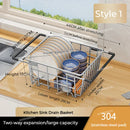 Axyaa Stainless Steel Sink Drying Rack Drainer Basket for Fruits & Vegetables