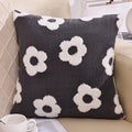 Axyaa White Flowers Plush Pillowcase: Fresh Floral Design for Sofa and Bedding