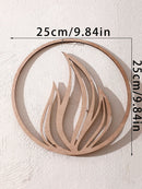 Axyaa Elements Wooden Wall Art Decor - Fire Water Earth Air Design Boho Accent