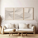 Beige Line Minimalist Canvas Painting Bohemia Abstract Posters by Axyaa