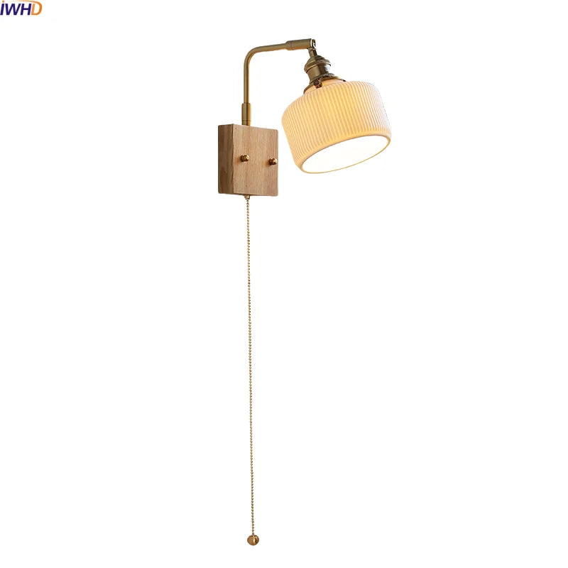 Axyaa White Ceramic LED Wall Lamp, Warm Light, Nordic Modern Round Flower Shade