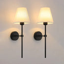 Axyaa Fabric Retro LED Wall Lamp for Bathroom Bedroom Hotel Decor Lighting