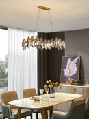 Axyaa Modern Crystal Chandelier Clear Hanging Ceiling Lamp Luster Dining Living Room Decor