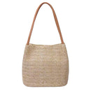 Axyaa Straw Beach Tote: Woven Bucket Bag with Inner Pocket for Travel & Shopping