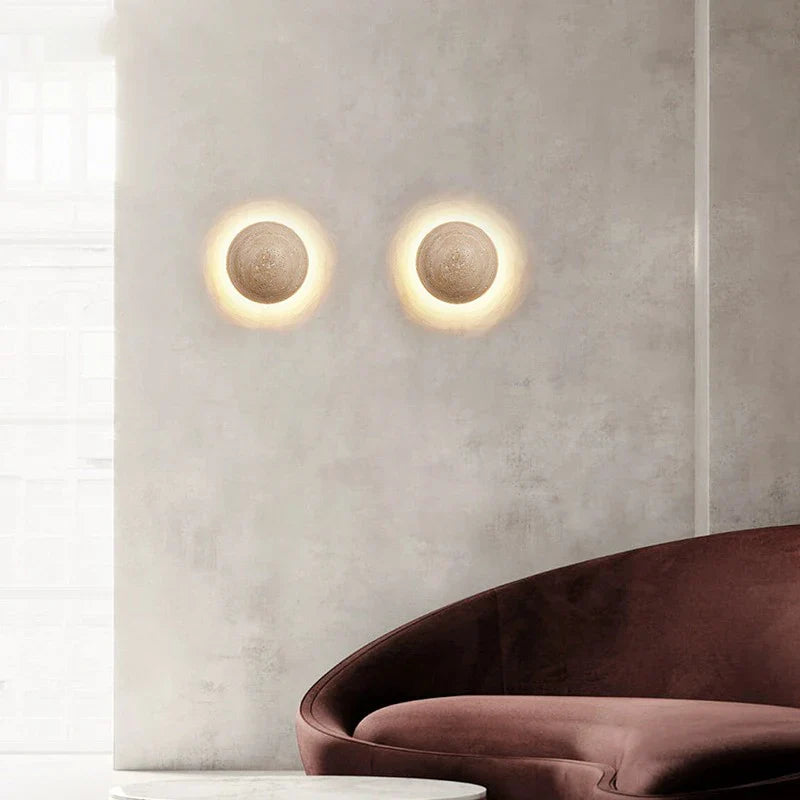 Axya Yellow Cave Stone LED Wall Lamp - Nordic Bedroom Lighting Fixture