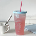 Axyaa Cute Water Cup with Lid Straw: Portable, Reusable, BPA-Free Drinking Bottle