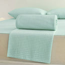 Axyaa Waffle Plaid Ice Silk Summer Blanket Double-Sided Cooling Duvet for Bed