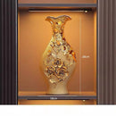 Axyaa Golden Ceramic Vase for Home, Office, Hotel - High-End European Style Handicraft