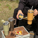 Axyaa Stainless Steel Tumbler Cup with Straw Handle, Insulated Coffee Mug, 40oz Thermos Bottle