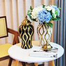 Axyaa Ceramic Electroplating Vase Jar - Luxury Home Decor Craft for Living Room Entryway