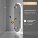 Axyaa Oval LED Bathroom Vanity Mirror with Bluetooth, Digital Display, Anti-Fog