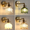 Axyaa Copper Glass LED Wall Light Sconce Rotate Pull Chain Switch Nordic Modern