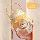 Axyaa Kids Straw Water Bottle: Large Capacity Plastic Water Cup for Girls
