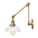 Axyaa Glass Arm Wall Lamp Retro Reading Light Black Gold Industrial Led Wall Fixture