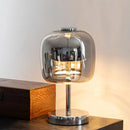 Axyaa Glass USB Charging Desk Lamp: Three-Color LED Dimming, Modern Design for Bedroom & Living Room