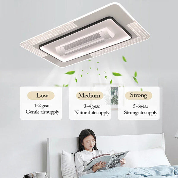Axyaa Bladeless LED Ceiling Fan with Remote Control, Dimmable Modern Indoor Lighting