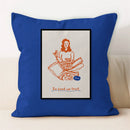 Axyaa Line Art Coffee Cushion Cover for Home & Car Decor