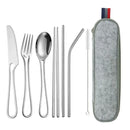Axyaa Stainless Steel Travel Cutlery Set with Portable Case