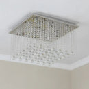 Axyaa Luxury Crystal Chandelier Flush Mount for Living Room LED Pendant Light