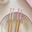 Axyaa Kawaii Bunny Wooden Chopsticks for Kids & Adults, Cute Asian Tableware