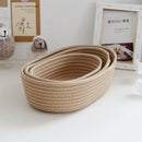 Nordic Cotton Rope Woven Organizer Box Set by Axyaa - Desktop Storage for Snacks, Keys & Cosmetics